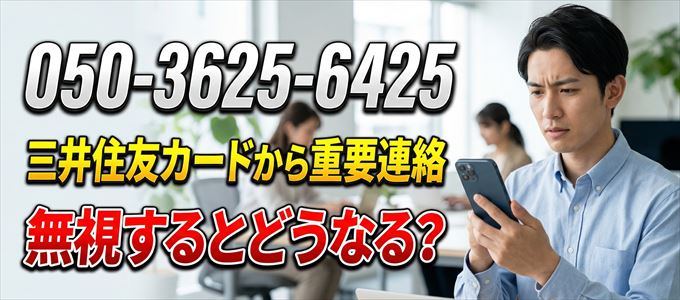 「05036256425」は三井住友カードから重要連絡