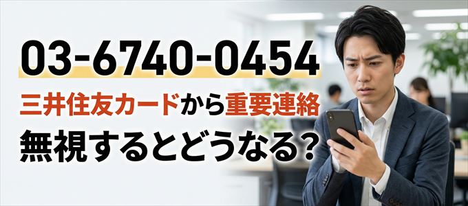 「0367400454」は三井住友カードから重要連絡