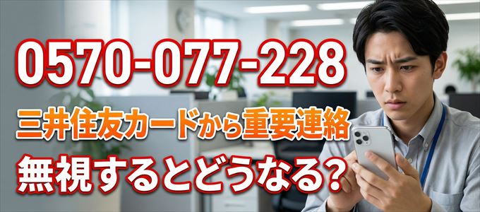 「0570077228」は三井住友カードから重要連絡